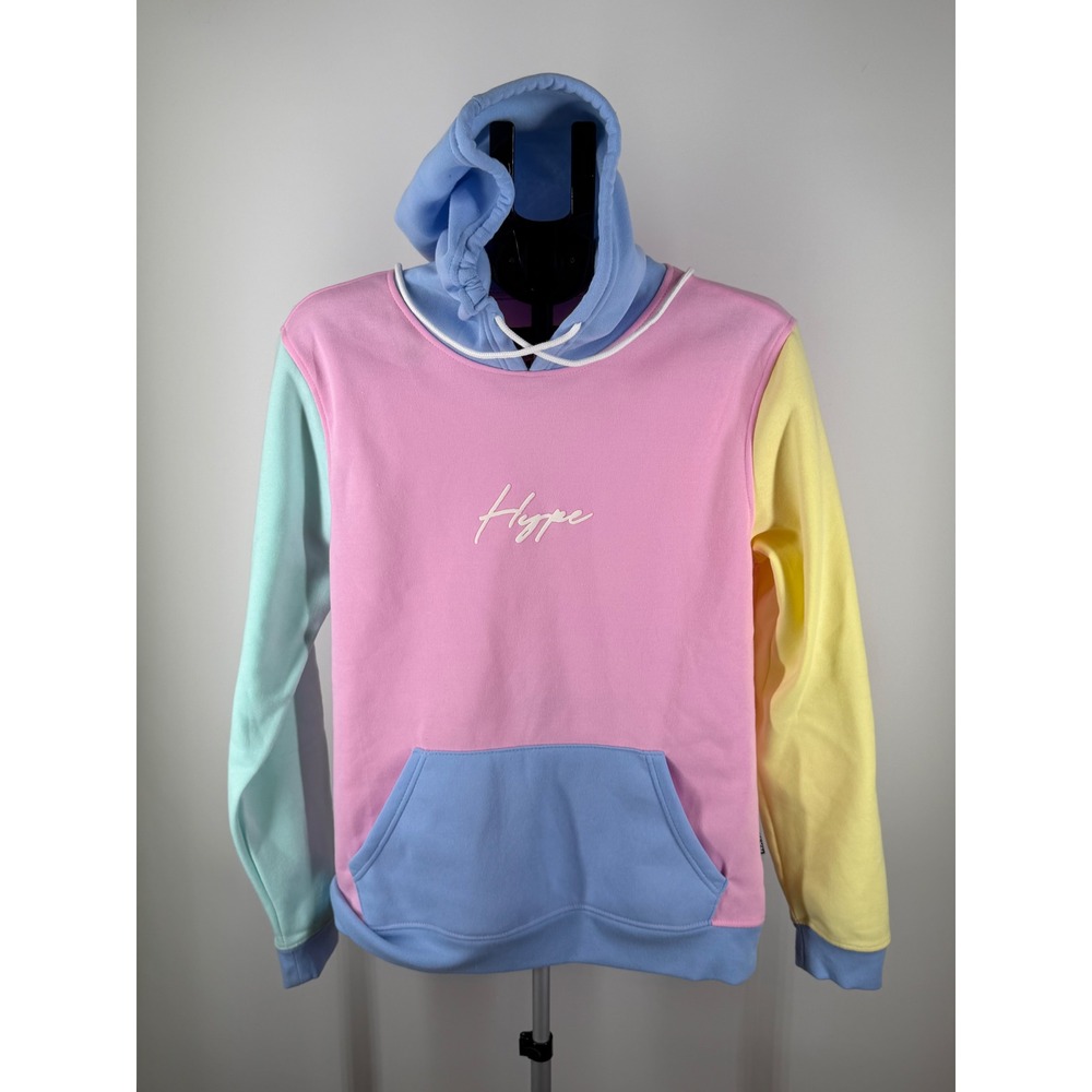 Brooklyn Cloth Mens Hype Pastel Colorblock Hoodie Sweatshirt Pink Blue Yellow M